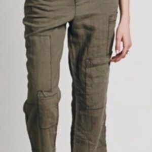 Free People Straight-Leg Cargo Pants in Olive